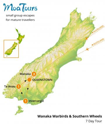 Warbirds Over Wanaka Tour Map - MoaTours