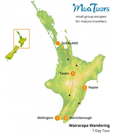 Wairarapa Wandering Tour Map - MoaTours
