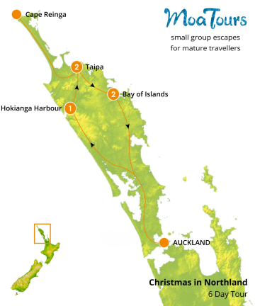 Christmas in Northland Tour Map - MoaTours