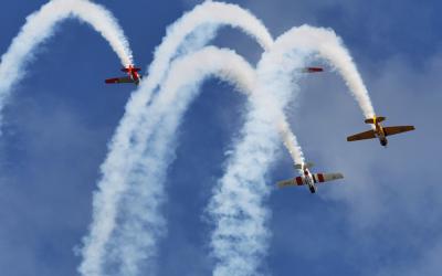 Formation flying at Yealands Classic Fighters Airshow