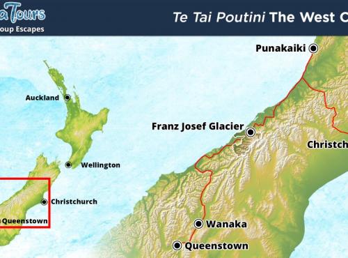 Travel map of the West Coast of the South Island