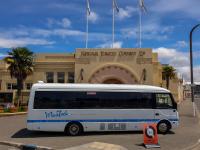 MoaTours coach at the Imperial Tobacco Art Deco building in Napier