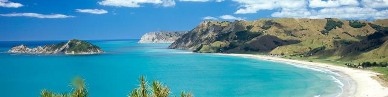 Views of Anaura Bay on the East Cape of the North Island