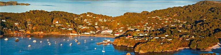 Views of the Oban township and harbour on Stewart Island