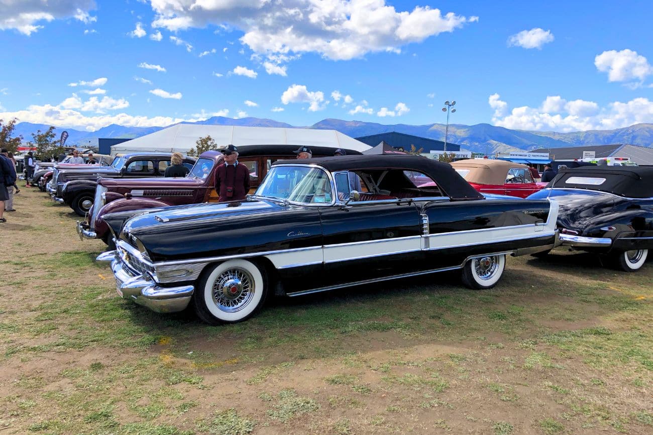 Classic cars on display at the Warbirds over Wanaka International Airshow